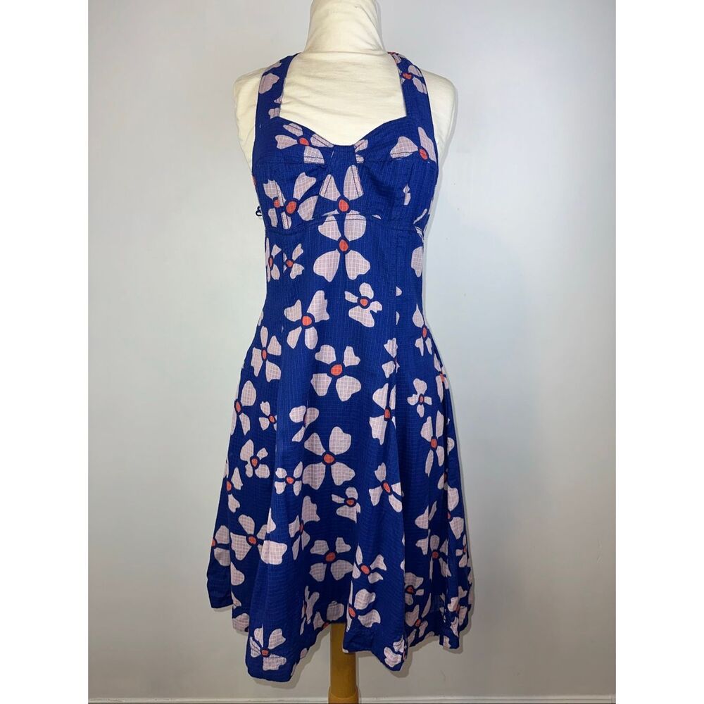 Free People Sz M Keepsake Mini Dress Halter-neck Floral Sundress